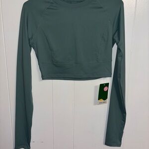 Halara Women's Long Sleeve Crop Top - Green